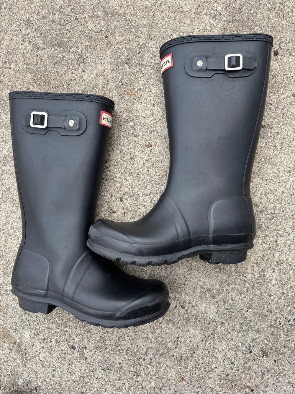 Hunter Rain Boots Youth Size 4 Black Waterproof Classic Tall Boots UNISEX